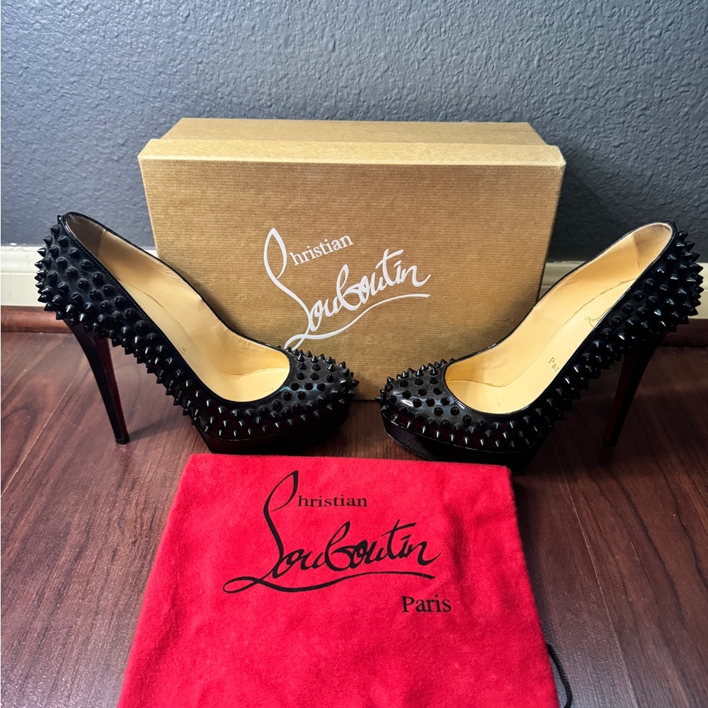 Christian Louboutin Black Studded Heels size 38.5EU (8.5 US)